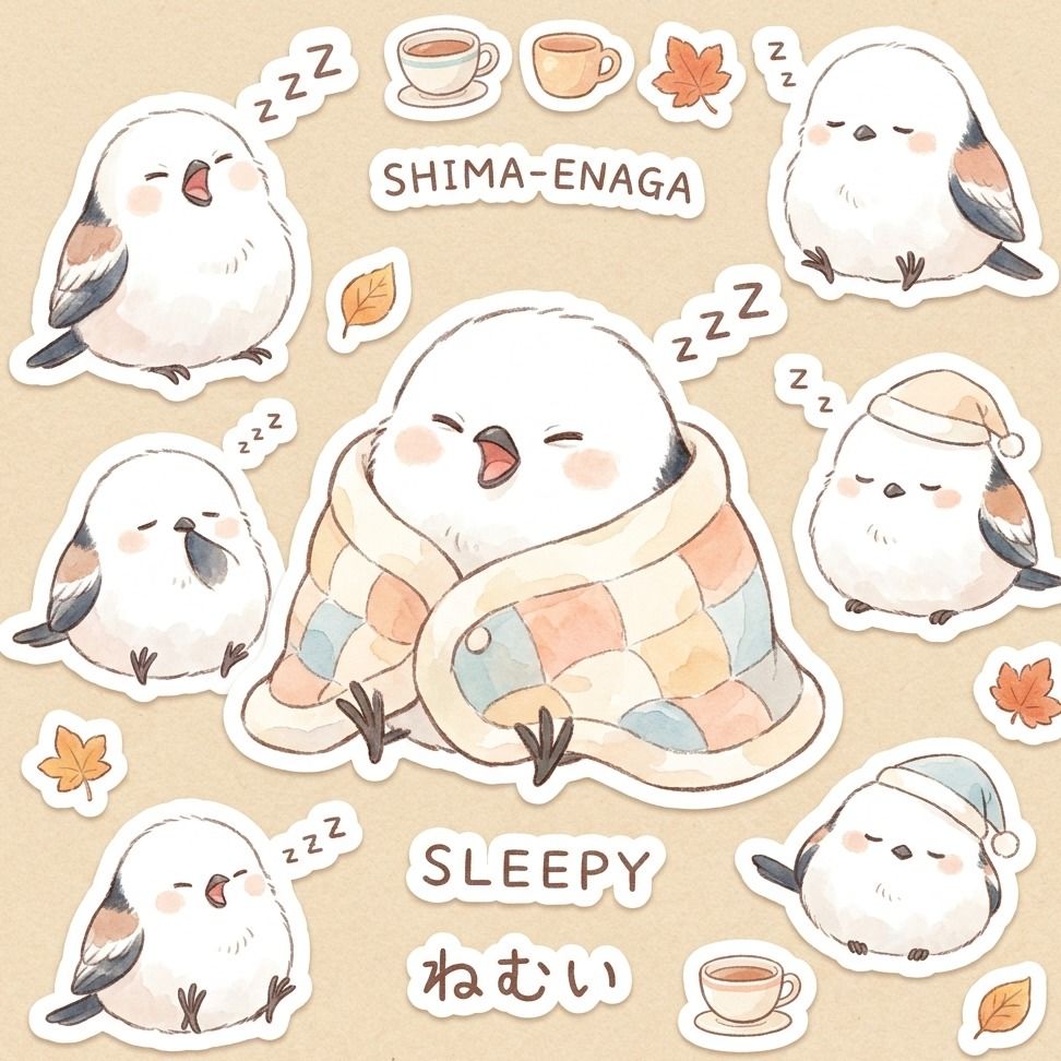 ねむたいシマエナガ